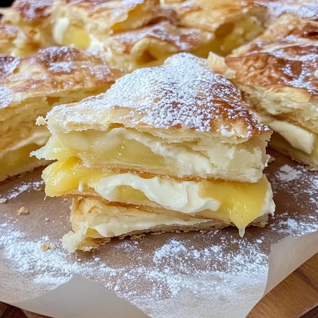 Blätterteig Kuchen mit Pudding und Apfel