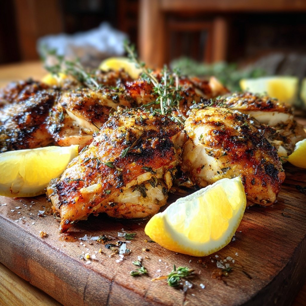 Gegrilltes Zitronen Thymian Hähnchen