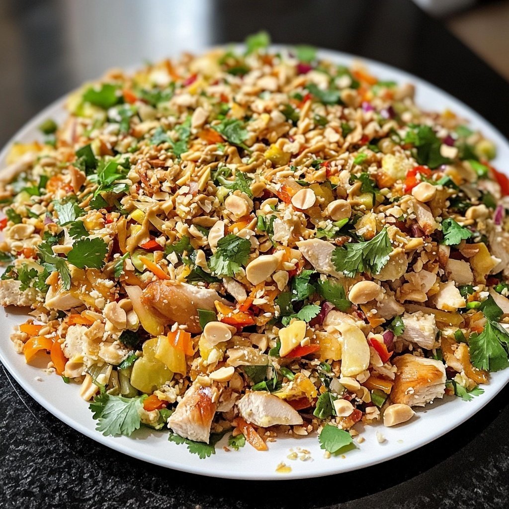 Thai Erdnuss Hähnchen Salat