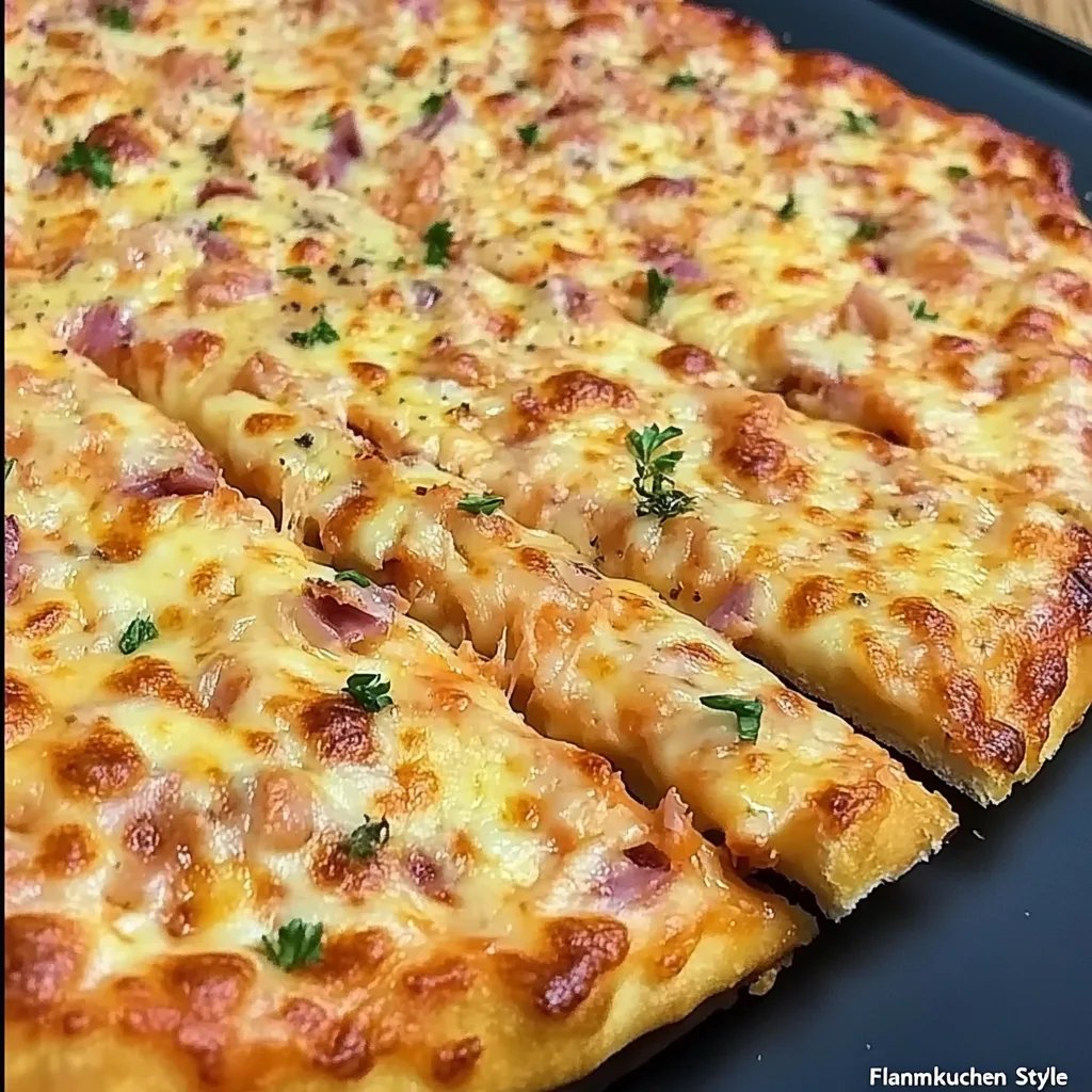Schüttelpizza „Flammkuchen Style“