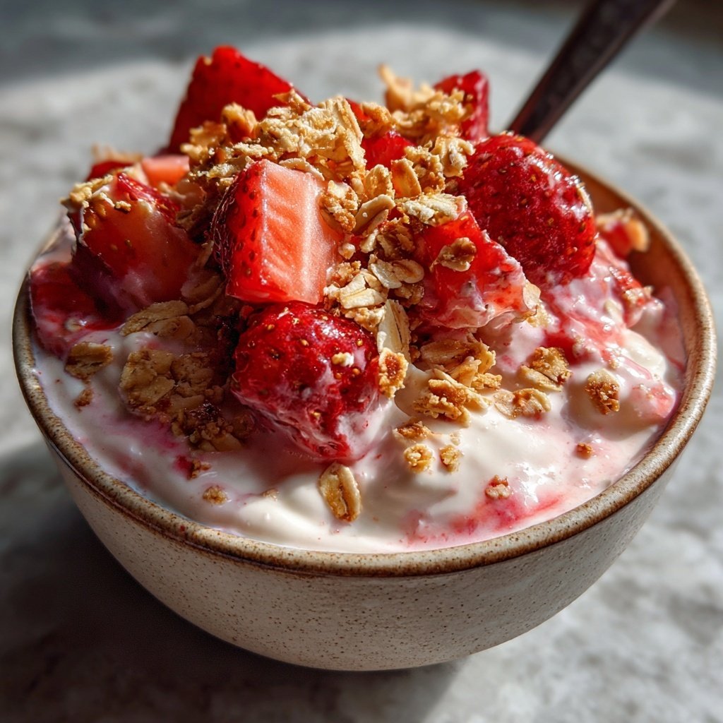 Erdbeer Quark Creme Mit Hafer Crunch