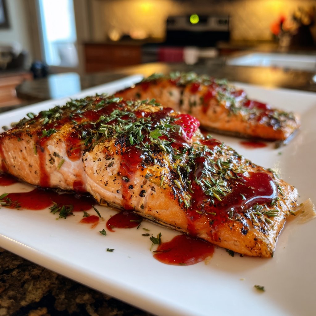 Lachs mit Erdbeer-Balsamico