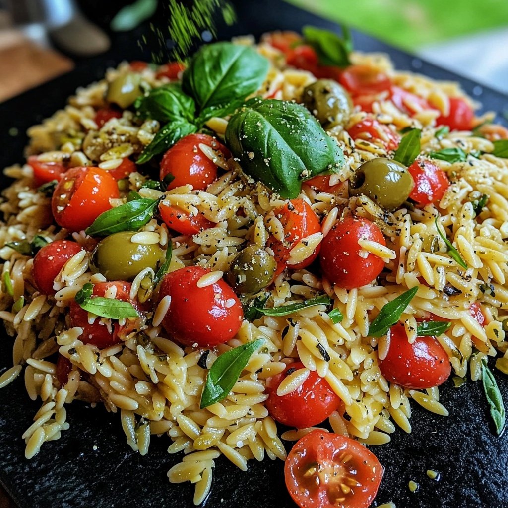 Italienischer Orzo Nudelsalat
